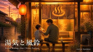 【リラックス用BGM・60分耐久】Steam Rising, One Chime Fading (1 Hour)【湯気と風鈴】
