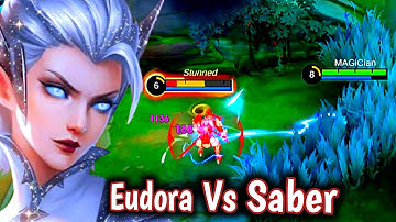 Mlbb Eudora Vs Saber : This Enemy Saber got nightmares after met Best Eudora in Rank