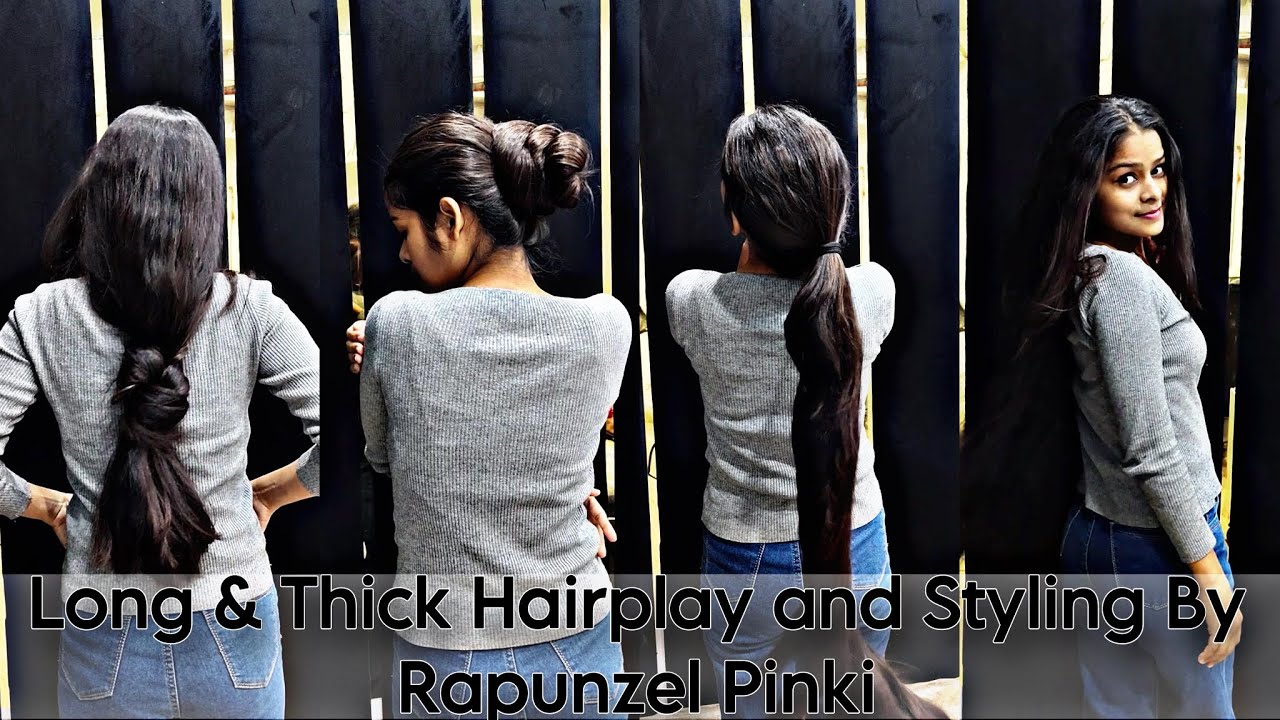Long and Thick Hair Styling & HairPlay By Rapunzel Pinki | Relaxing Hairplay