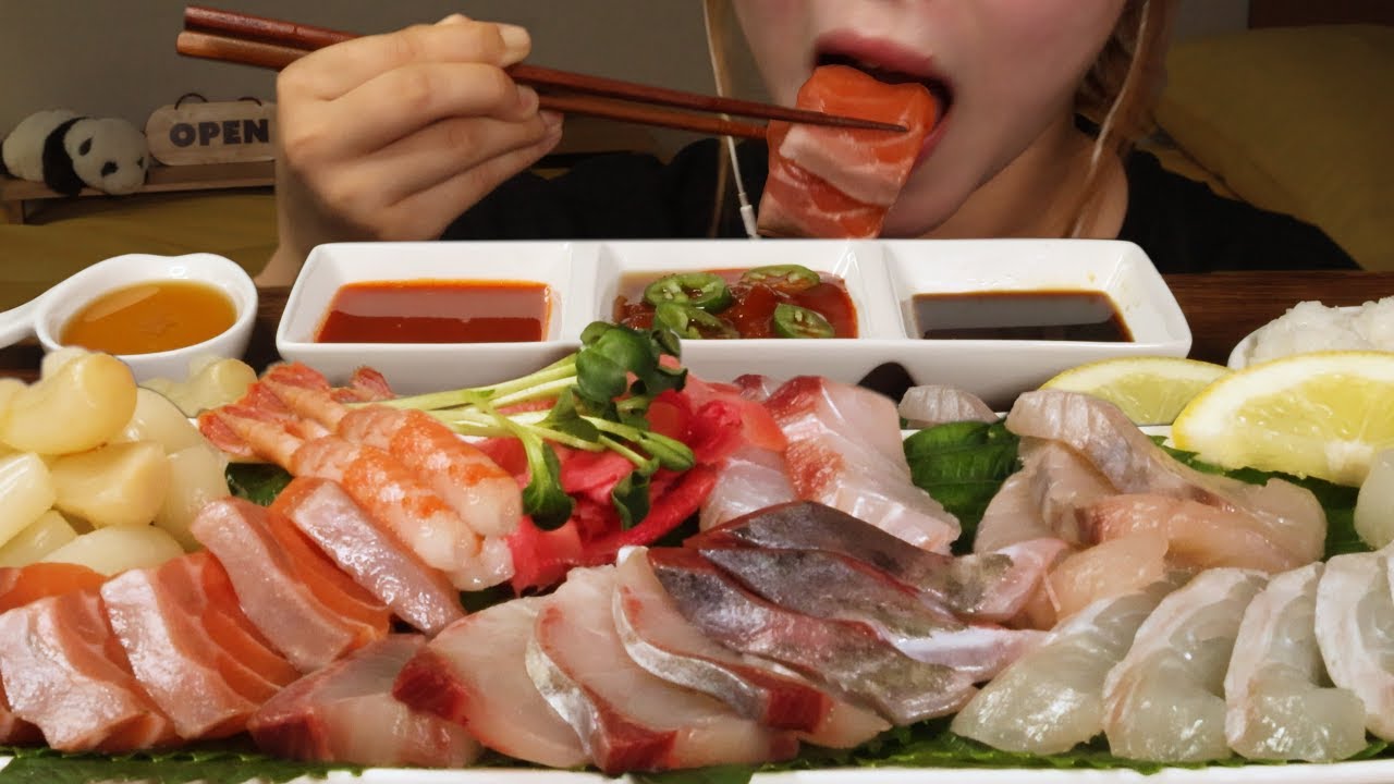 Настоящее счастье с сашими и соджу | Сашими АСМР Мукбанг 🍣