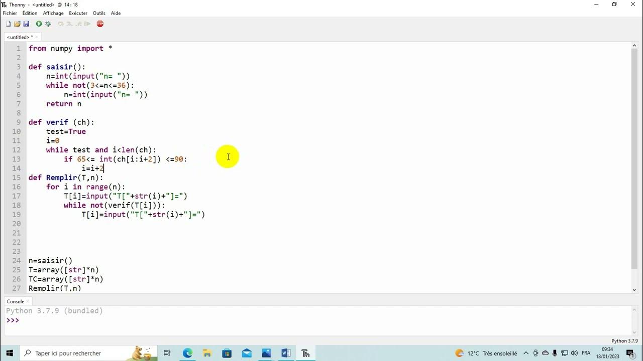 Exercice - Python- 4ème scientifiques - YouTube