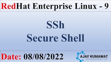 SSh in Linux | Secure Shell Linux | SSh RHEL 9 | Secure Shell in RedHat | RHEL 9 | SSh | RedHat 9