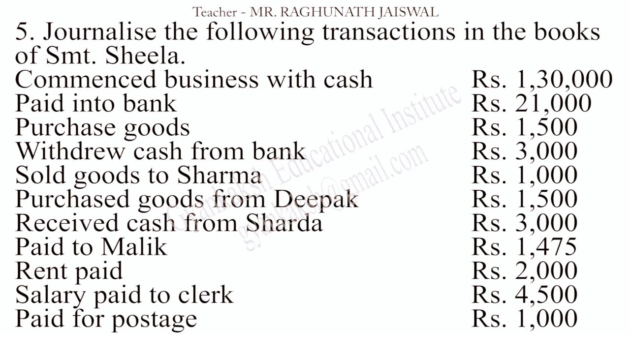 Journal entry sums 5 Journal entry solved problem 5 Journal entries