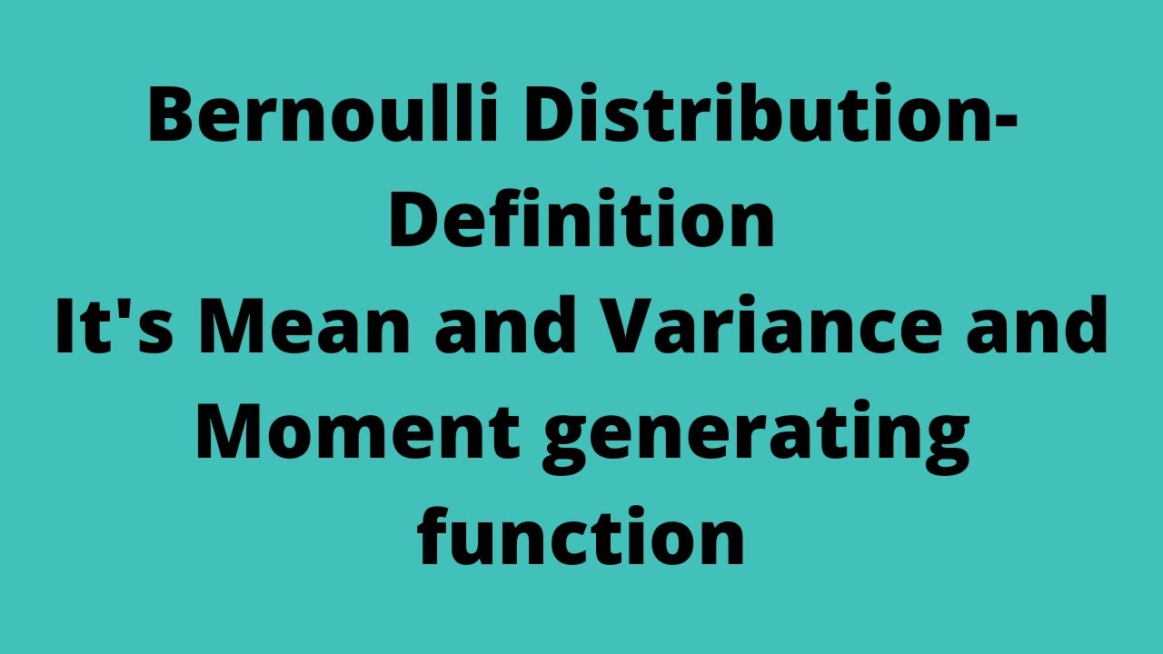 Bernoulli Distribution YouTube