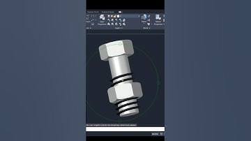 Nut and Bolt in AutoCAD 3D #autocadshorts