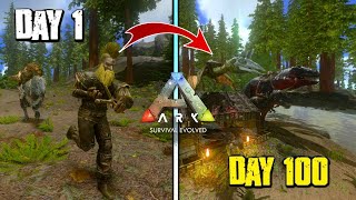 SURVIVING 100 DAYS IN RED WOOD HARDCORE| ARK MOBILE (THE MOVIE)