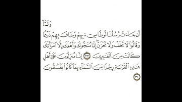 سورة العنكبوت 12 القسم الثاني عشر تكرار كيفي من .. ولما أن جاءت رسلنا لوطا .. إلى .. يفسقون