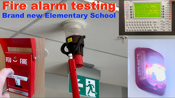 Fire alarm testing at brand new elementary school Notifier NFS2-3030 and L-series