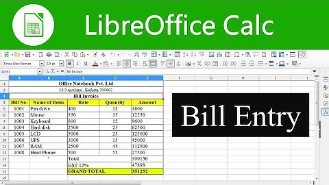 How To Entry Bill in Libreoffice calc || Billing in Libreoffice calc