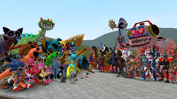 ALL POPPY PLAYTIME CHAPTERS 1-4 VS ALL FNAF 1-10 ANIMATRONICS In Garry