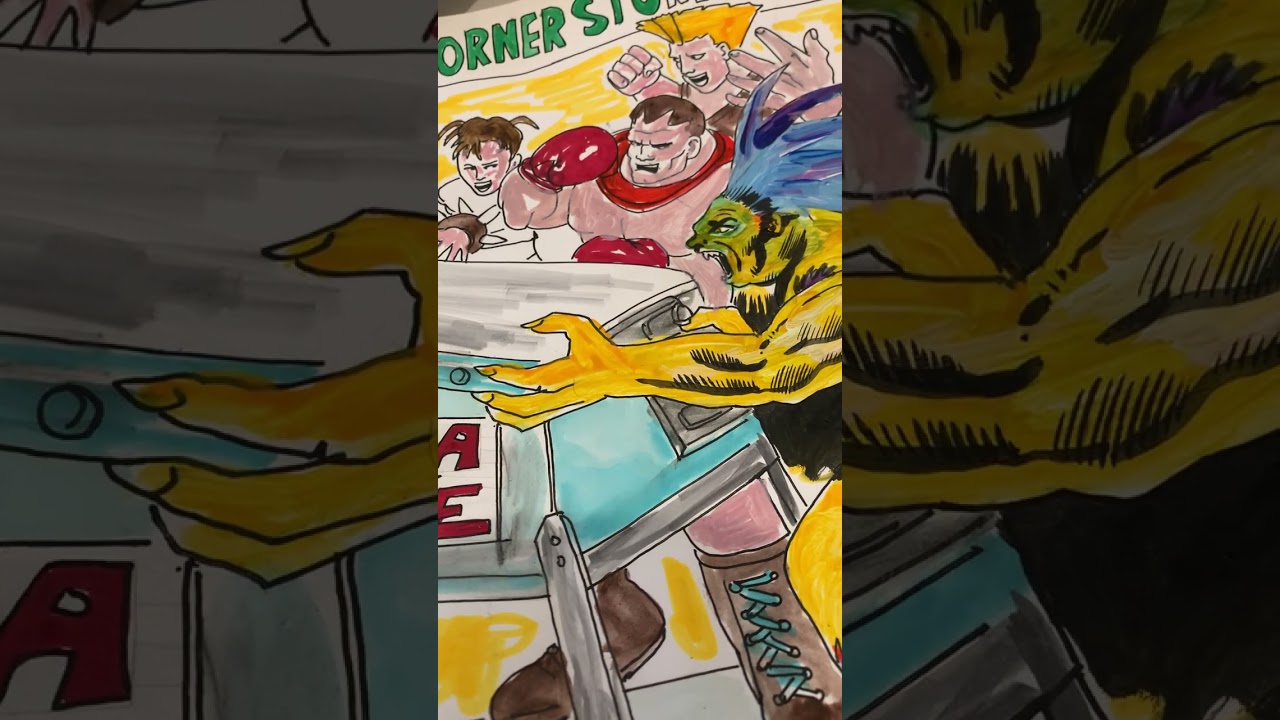 Ken Landgraf draws a Street Fighters ACTION PACKED COMMISSION!!! 