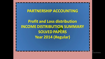 Profit and Loss Distribution |Solved Papers Year 2014 Regular| Partnership Accounting