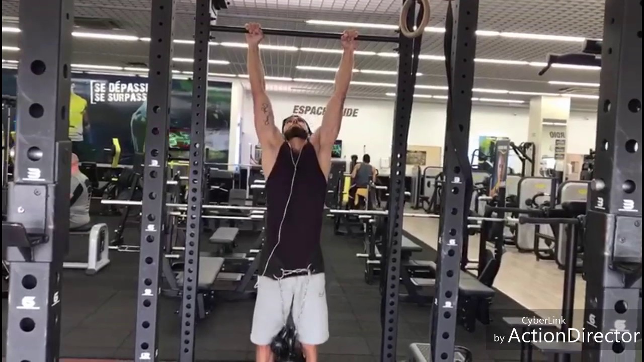 Séance lestée traction et dips ! 32 kilos avec aucun temps de pause ...