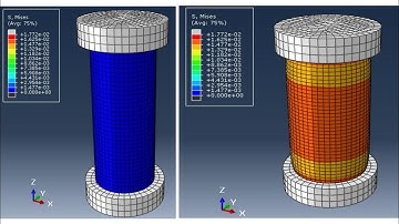 Abaqus tutorials: compression test of silicone rubber cylinder