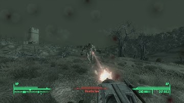 Fallout 3 - Deathclaw vs  Gatling Laser (Xbox 360)