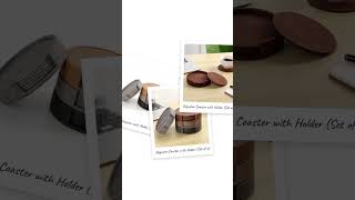 Polyester Coaster with Holder (Set of 6)