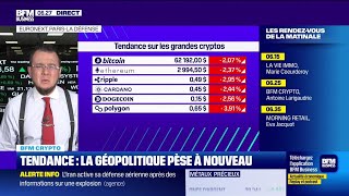 BFM Crypto : Tendance, la géopolitique pèse à nouveau