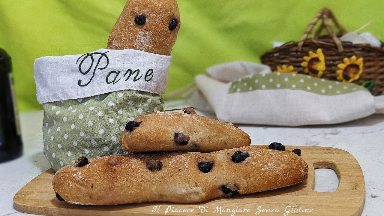 Filoni di pane alle olive senza glutine