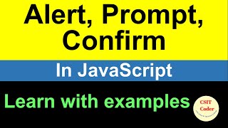 alert, confirm, prompt in javascript | Confirm vs Alert vs Prompt in Javascript | Confirm vs Alert