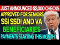 JUST ANNOUNCED! New +$2,000 Stimulus Checks Approved – Seniors, SSI, SSDI &amp; VA Benefits