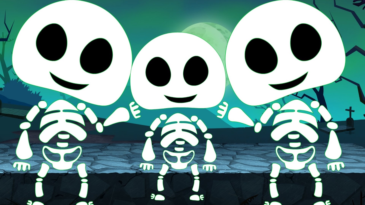 Five little Skeleton | Scary Halloween Rhyme | Baby Song - YouTube