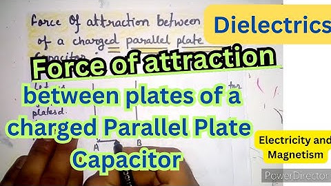 Force of attraction between plates of a charged parallel plate Capacitor//Dielectrics E&M Semester 2