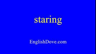 How to pronounce staring in American English.