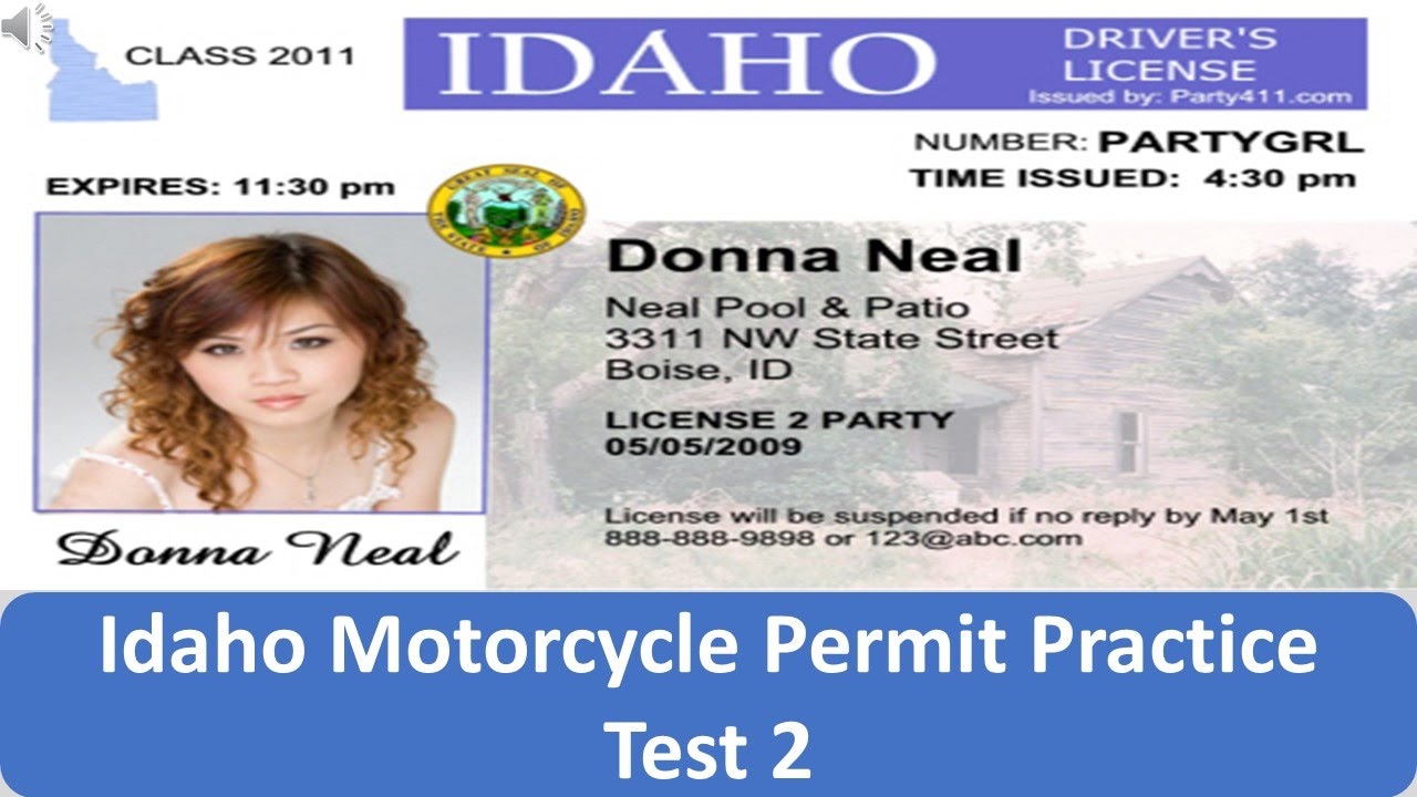 Idaho Motorcycle Permit Practice Test 2 YouTube