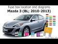 Fuse box location and diagrams: Mazda 3 (BL; 2010-2013)