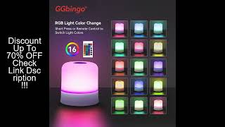GGbingo Touch Night Light Rechargeable Remote Control Night Light RGB Dimmable Table Lamp Ambient Li