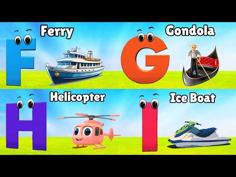 ABC Song Phonics, Transportation Song, ABC Song, Alphabet Educational Song A to Z for kids