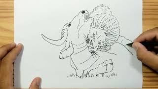 How to draw LION VS  BUFFALO