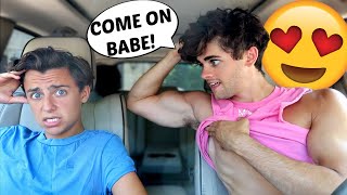 Pranking My Boyfriend In The Car! *Epic Reaction*