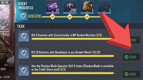 Call Of Duty Mobile Kill 10 Enemies with Headshots in any Ranked Match Task Complete