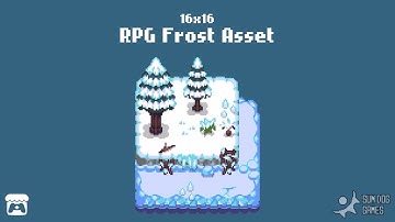 16x16 RPG Frost Tiles Release #gameassets #gamedev #pixelart