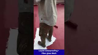 liquid water proofing with fiber mesh glass