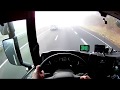 Driving in the fog  - Truck driving - POV Drive - Scania R450