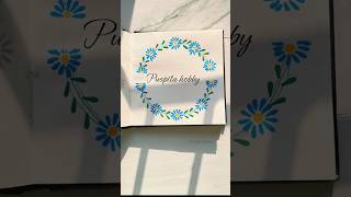 Easy Blue Flower Wreath Painting 🌼✨ Relaxing Aesthetic Art #shorts
