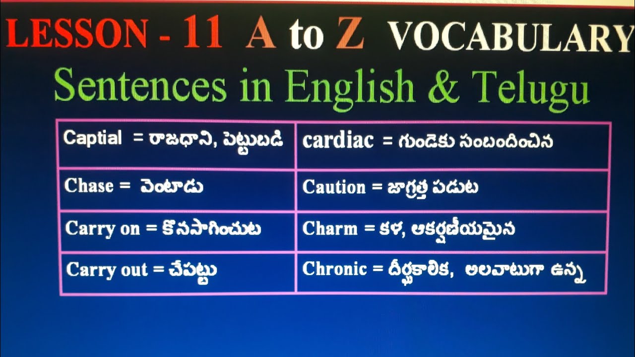 A To Z Vocabulary Lesson 11 One To Ten Words That Begin With C Youtube