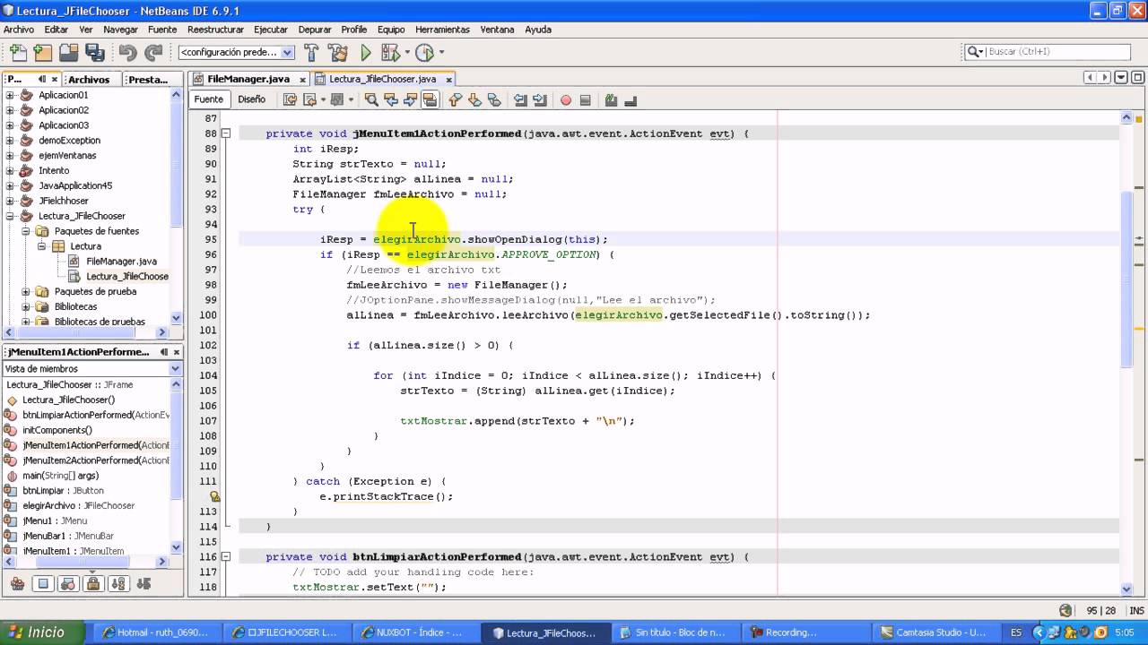 Lectura de Fichero JFileChooser Java Netbeans - YouTube