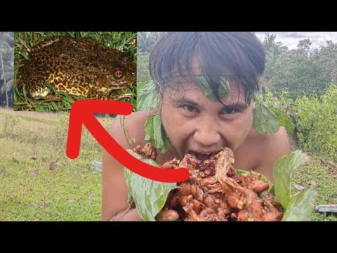 EATING DELICIOUS - WOW COOKING BULLFROG IN THE FOREST |(Bohol Primative ...