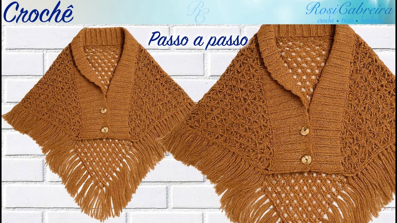 Xale, capa ou poncho fácil de crochê