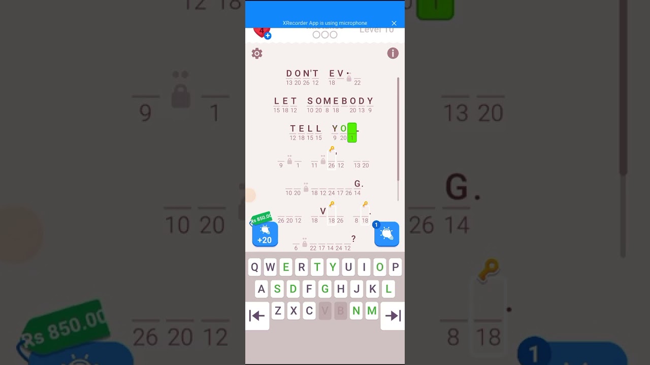 Cryptogram letters and Numbers Level 10 - YouTube