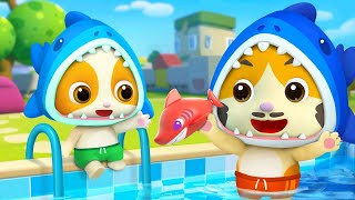 baby shark swimming song baby shark doo doo doo nursery rhymes kids songs mimi and daddy
