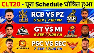CLT20 2026 Schedule - CLT20 2026 Teams | Champions League T20 2026 Schedule Time Table