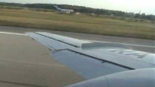 The start of engines, taxiing and take-off TU-134 from Pulkovo