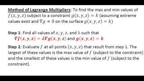 14.8 Introduction to the Method of Lagrange Multipliers