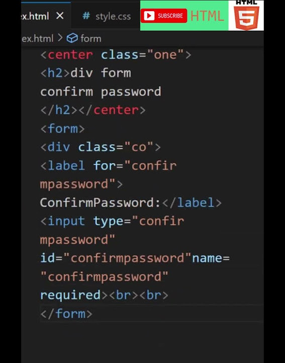 html div form label input confirm password learn #html #htmlcode # ...