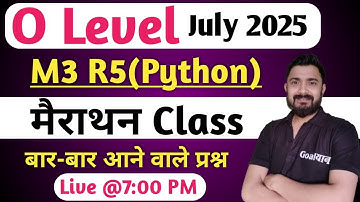 O Level M3 R5 Important Questions | Python marathon for O Level | m3 r5 o level