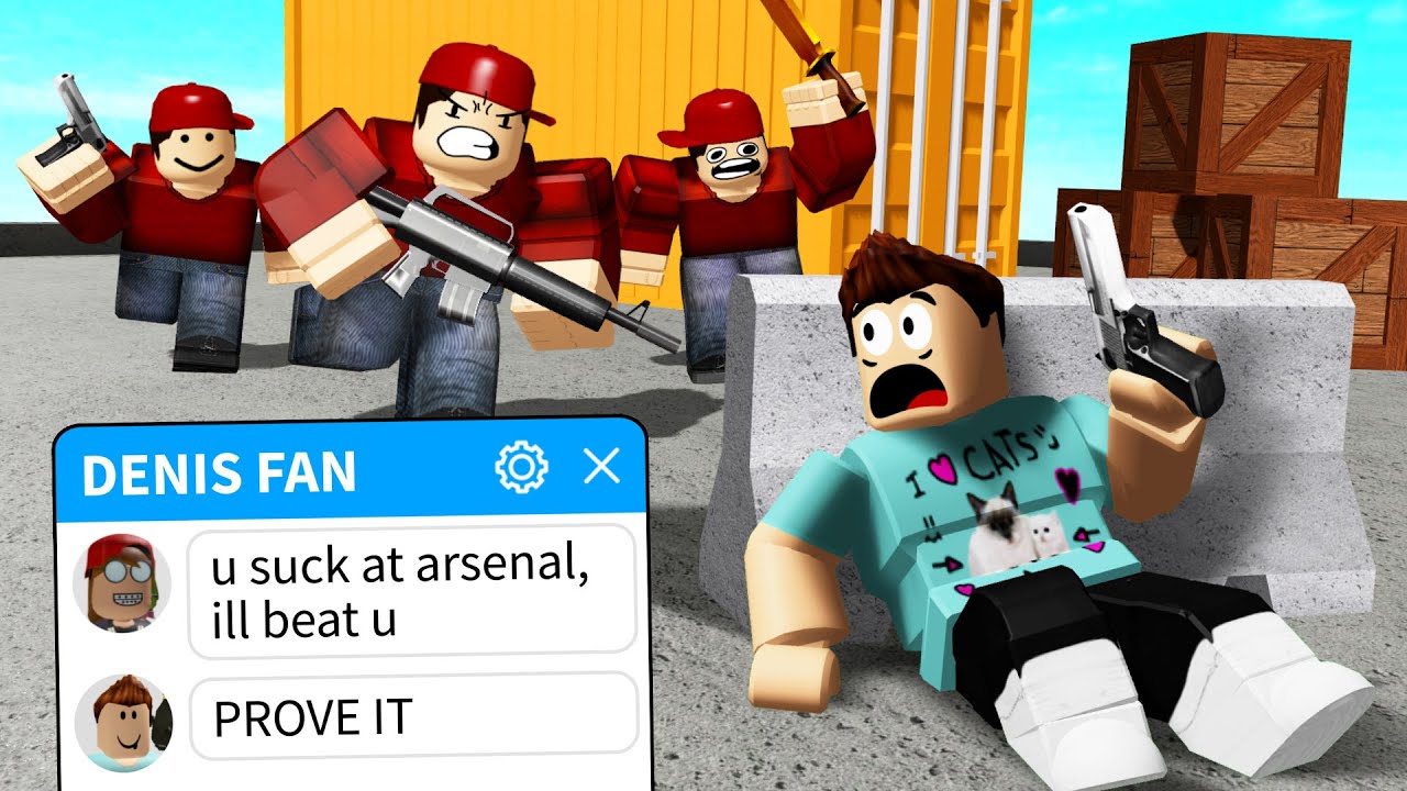 My Fans Challenged Me To Arsenal Roblox Youtube - roblox denis logo